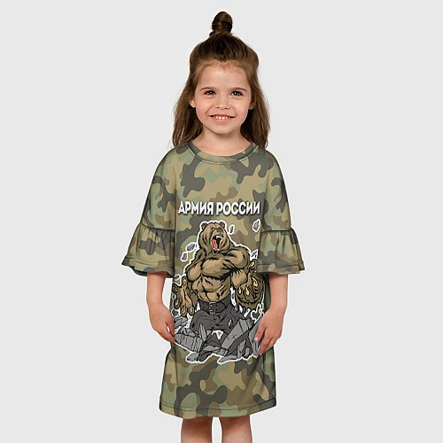 Детское платье Армия России: ярость медведя / 3D-принт – фото 3