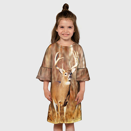 Детское платье Олень на поле / 3D-принт – фото 3