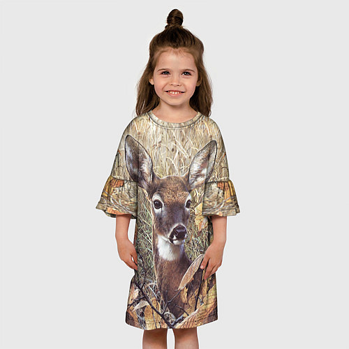 Детское платье Оленёнок в осеннем лесу / 3D-принт – фото 3