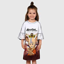 Платье клеш для девочки Avatar: The last airbender, цвет: 3D-принт — фото 2