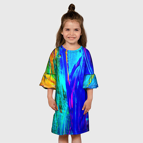 Детское платье Разводы красок / 3D-принт – фото 3
