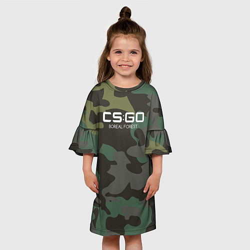 Детское платье Cs:go - Boreal Forest Северный лес / 3D-принт – фото 3