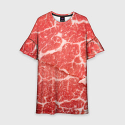 Платье клеш для девочки Кусок мяса, цвет: 3D-принт