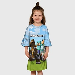 Платье клеш для девочки Minecraft Rider, цвет: 3D-принт — фото 2
