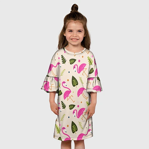 Детское платье Нежный фламинго / 3D-принт – фото 3