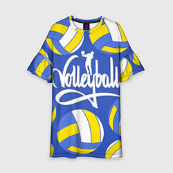 Платье клеш для девочки Волейбол 6, цвет: 3D-принт