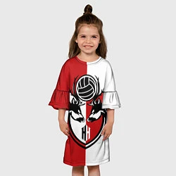 Платье клеш для девочки Волейбол 53, цвет: 3D-принт — фото 2