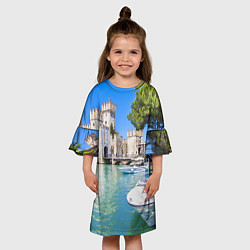Платье клеш для девочки Италия, цвет: 3D-принт — фото 2