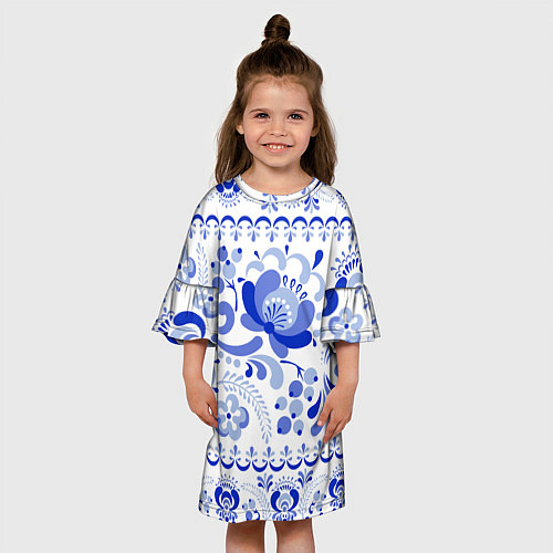 Детское платье Гжель 2 / 3D-принт – фото 3