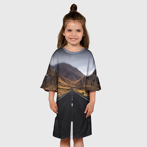 Детское платье Пейзаж горная трасса / 3D-принт – фото 3