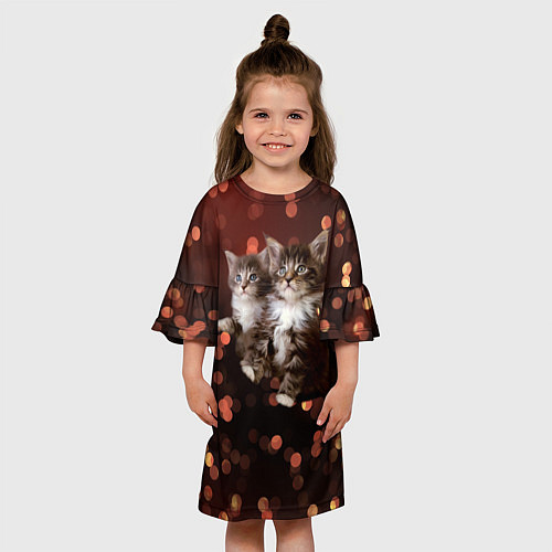 Детское платье Котята / 3D-принт – фото 3