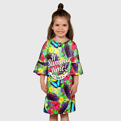 Платье клеш для девочки It's summer time, цвет: 3D-принт — фото 2