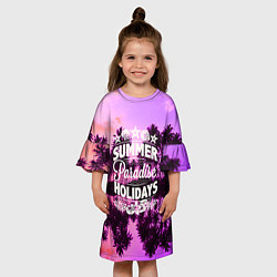 Платье клеш для девочки Hawaii dream 2, цвет: 3D-принт — фото 2