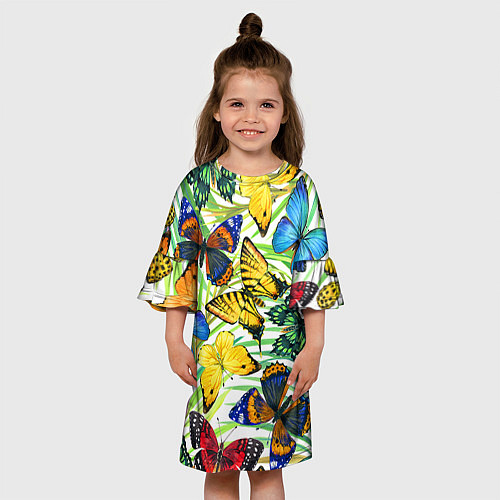 Детское платье Тропические бабочки / 3D-принт – фото 3
