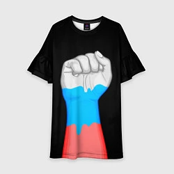 Платье клеш для девочки Русский кулак, цвет: 3D-принт
