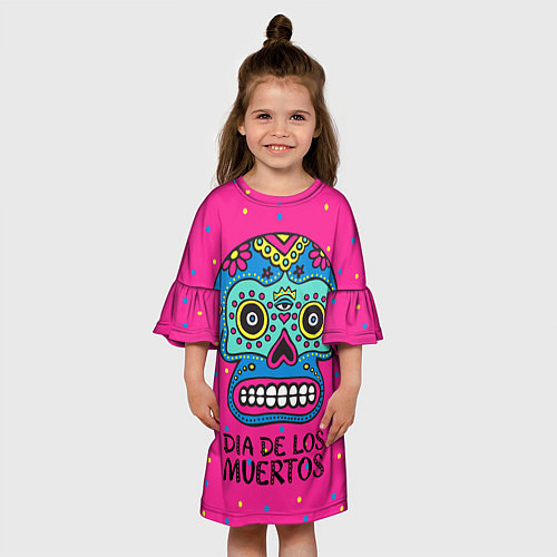 Детское платье Мексиканский череп / 3D-принт – фото 3