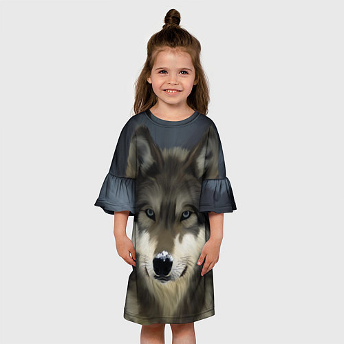 Детское платье Зимний волк / 3D-принт – фото 3