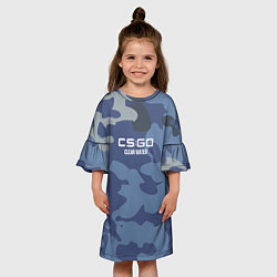 Платье клеш для девочки Cs:go - Clear Water Чистая вода, цвет: 3D-принт — фото 2