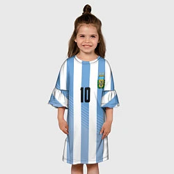 Платье клеш для девочки Месси - сборная Аргентины, цвет: 3D-принт — фото 2