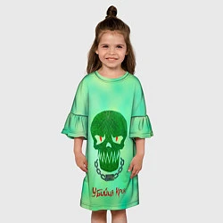 Платье клеш для девочки Убийца Крок, цвет: 3D-принт — фото 2