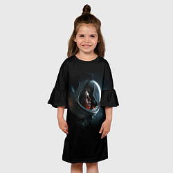 Платье клеш для девочки Aliens Astronaut, цвет: 3D-принт — фото 2