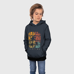 Толстовка-худи детская Hawaii Surfing, цвет: 3D-черный — фото 2