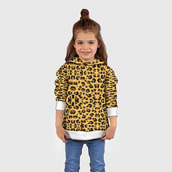 Толстовка-худи детская Шкура леопарда, цвет: 3D-белый — фото 2