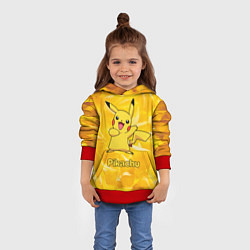 Толстовка-худи детская Pikachu, цвет: 3D-красный — фото 2