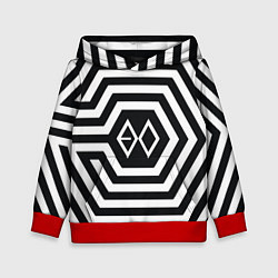 Толстовка-худи детская EXO Geometry, цвет: 3D-красный