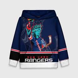 Толстовка-худи детская New York Rangers, цвет: 3D-белый