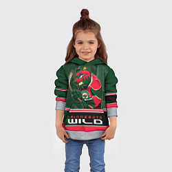 Толстовка-худи детская Minnesota Wild, цвет: 3D-меланж — фото 2