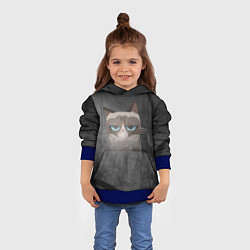 Толстовка-худи детская Grumpy Cat, цвет: 3D-синий — фото 2