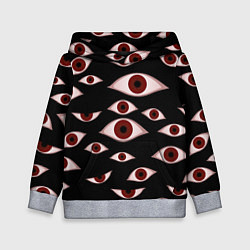 Толстовка-худи детская Глаза, цвет: 3D-меланж