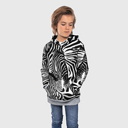 Толстовка-худи детская Полосатая зебра, цвет: 3D-меланж — фото 2