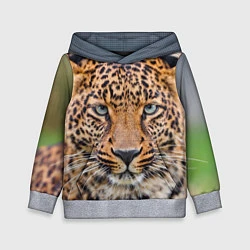 Толстовка-худи детская Грустный леопард, цвет: 3D-меланж