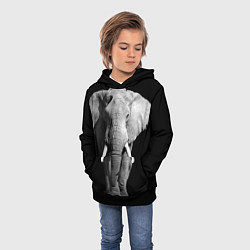 Толстовка-худи детская Старый слон, цвет: 3D-черный — фото 2