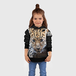 Толстовка-худи детская Дикая кошка, цвет: 3D-черный — фото 2
