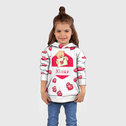 Толстовка-худи детская Юлия, цвет: 3D-белый — фото 2