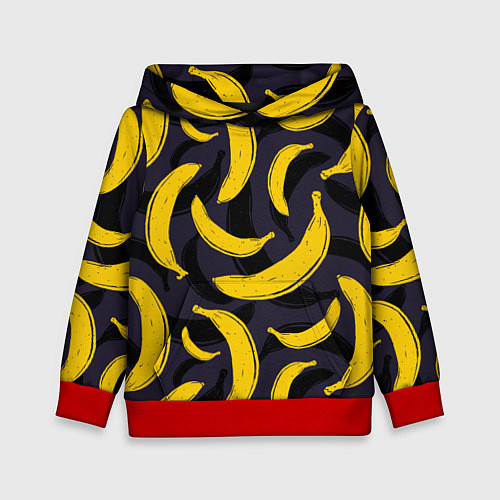 Детская толстовка Бананы / 3D-Красный – фото 1