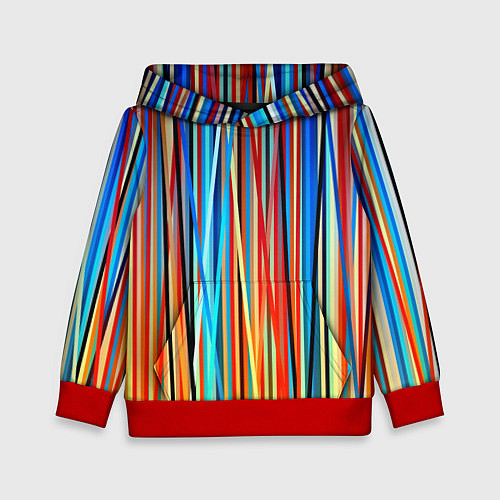 Детская толстовка Colored stripes / 3D-Красный – фото 1