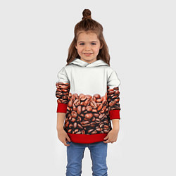 Толстовка-худи детская Coffee, цвет: 3D-красный — фото 2