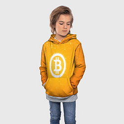 Толстовка-худи детская Bitcoin Orange, цвет: 3D-меланж — фото 2