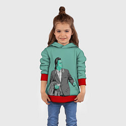 Толстовка-худи детская Недоумевающий Винсент, цвет: 3D-красный — фото 2
