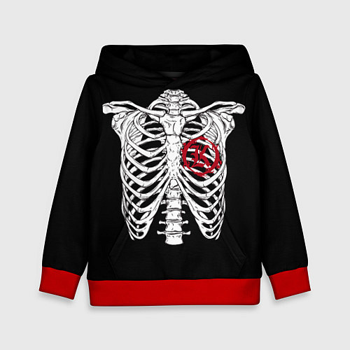 Детская толстовка Кукрыниксы: Скелет / 3D-Красный – фото 1
