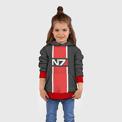 Толстовка-худи детская Mass Effect: N7, цвет: 3D-красный — фото 2