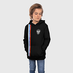 Толстовка-худи детская Russia - Black collection 2023, цвет: 3D-черный — фото 2