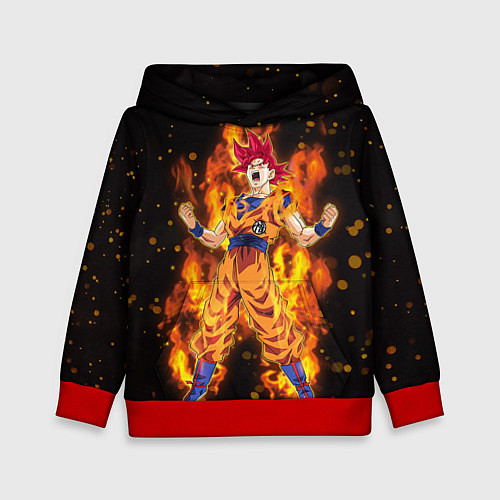 Детская толстовка Fire Goku / 3D-Красный – фото 1