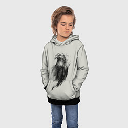 Толстовка-худи детская Дикий орел, цвет: 3D-черный — фото 2