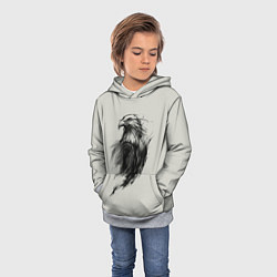 Толстовка-худи детская Дикий орел, цвет: 3D-меланж — фото 2