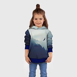 Толстовка-худи детская Орел над Лесом, цвет: 3D-синий — фото 2